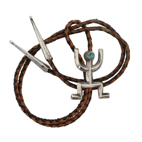 Vintage Navajo Royston Turquoise Sandcast Bolo Tie