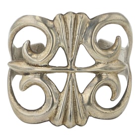 Vintage Navajo Plain Silver Sandcast Cuff Bracelet