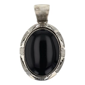 Eddie Secatero Navajo Black Onyx Pendant