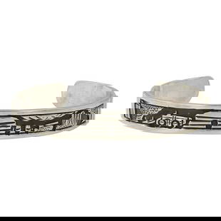Tillie Jon Navajo Plain Silver Story Teller Cuff Bracelet: Sterling Silver | | Tillie Jon Navajo Plain Silver Story Teller Cuff Bracelet | Navajo Native American Southwest Indian Jewelry | Good (no breaks or damages) | Approximate Weight: 20 Grams |