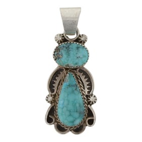 Delbert Delgarito Navajo Compitos Turquoise Pendant