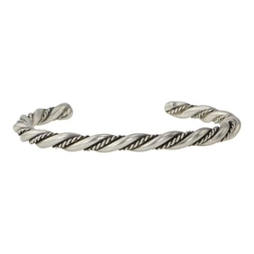 Navajo Plain Silver Twist Wire Bracelet