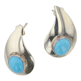 Navajo Sleeping Beauty Turquoise Earrings