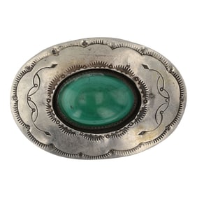 Vintage Navajo Malachite Shadowbox Pin/ Pendant