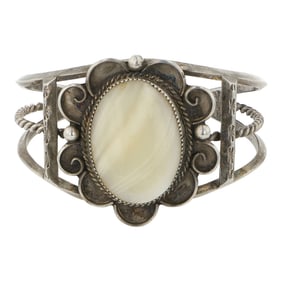 Vintage Navajo Mother of Peral Cuff Bracelet