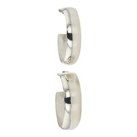 Navajo Plain Silver Hoop Earrings