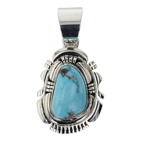 Daniel Benally Navajo Candelaria Turquoise Pendant