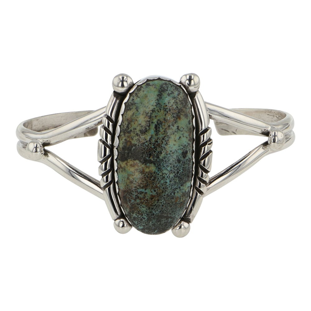 Navajo Turquoise Bracelet: Sterling Silver | Genuine Turquoise | Navajo Turquoise Bracelet | Navajo Native American Southwest Indian Jewelry | Good (no breaks or damages) | Approximate Weight: 24 Grams | Bracelet: 5.25" inner,