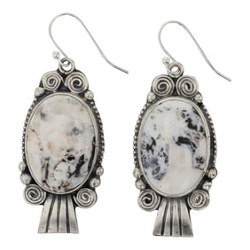 Bob Becenti Navajo White Buffalo Earrings