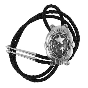 Emerson Kinsel Navajo Plain Silver Horse Bolo