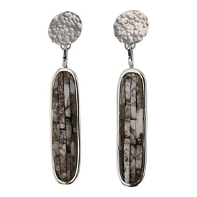 Carlos Eagle Ottawa Native Wildhorse Inlay Earrings