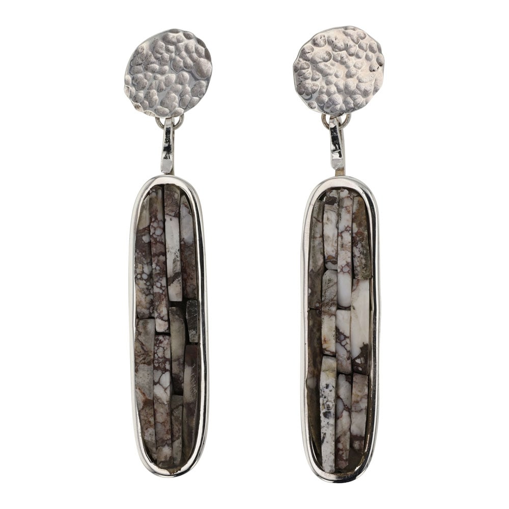 Carlos Eagle Ottawa Native Wildhorse Inlay Earrings (1 of 2)