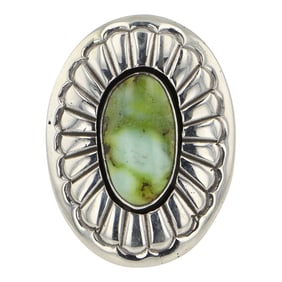 Benjamin & Ruby Haley Navajo Sonoran Gold Turquoise Shadowbox Ring