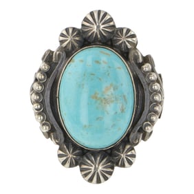 Michael Calladito Navajo Nevada Turquoise Ring