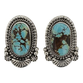 Renell Perry Navajo Nevada Turquoise Earrings