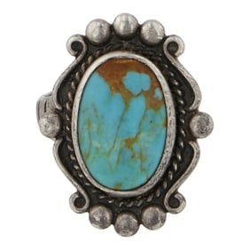 Vintage Navajo Nevada Turquoise Ring