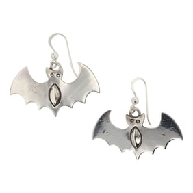 Dakota Willie Navajo Plain Silver Bat Earrings