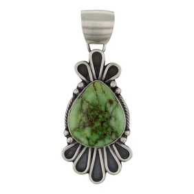Sheila Tso Navajo Sonoran Gold Turquoise Pendant