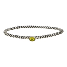 Navajo Peridot Twist Wire Bangle Bracelet
