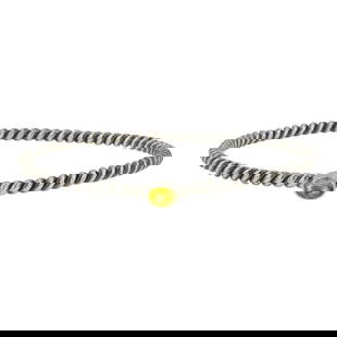 Navajo Peridot Twist Wire Bangle Bracelet: Sterling Silver | Genuine Peridot | Navajo Peridot Twist Wire Bangle Bracelet | Navajo Native American Southwest Indian Jewelry | Good (no breaks or damages) | Approximate Weight: 19 Grams | Bracelet: