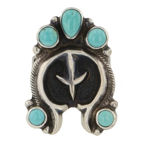 Randy Billy Navajo Compitos Turquoise Naja Ring