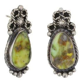Lenora Begay Navajo Palomino Variscite Earrings