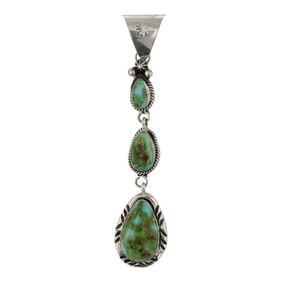Navajo Sonoran Gold Turquoise Three Stone Pendant