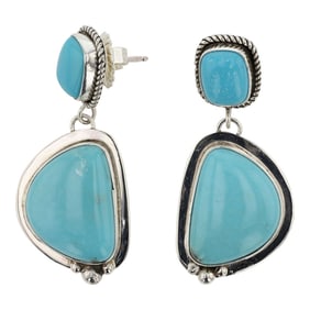 Arthur Platero Navajo Compitos Turquoise Earrings