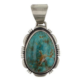 Rick Toadlena Navajo Royston Turquoise Pendant