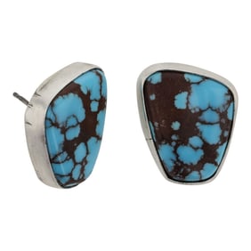 Navajo Spiderweb Turquoise Earrings