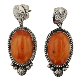 Della Wylie Navajo Spiny Oyster Earrings