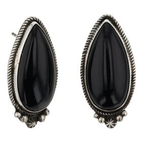 Navajo Black Onyx Earrings