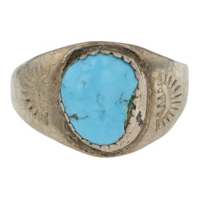 Vintage Navajo Kingman Turquoise Ring