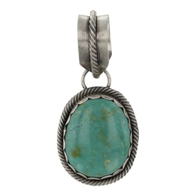 Jimmy Garcia Navajo Menassa Turquoise Pendant
