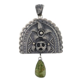 Tawney W Peace Sioux Tribe Sonoran Gold Turquoise Pendant