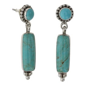 Lenora Begay Navajo Kingman Turquoise Earrings