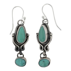 Rena Shelly Navajo Compitos Turquoise Earrings