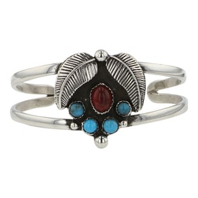 Vintage Navajo Turquoise & Agate Bracelet