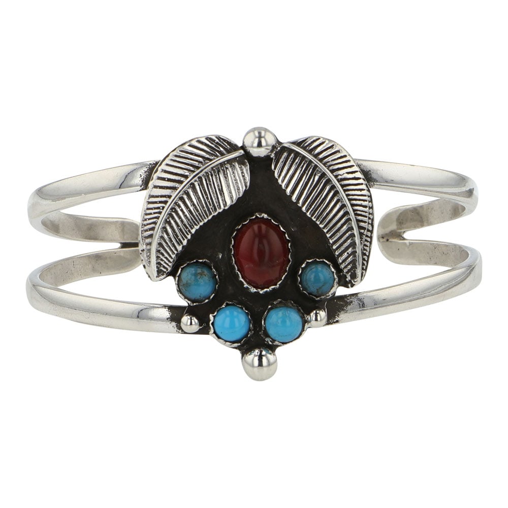 Vintage Navajo Turquoise & Agate Bracelet: Sterling Silver | Genuine Turquoise & Agate | Vintage Navajo Turquoise & Agate Bracelet | Navajo Native American Southwest Indian Jewelry | Good (no breaks or damages) | Approximate Weight: 17 Grams |
