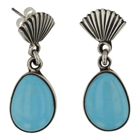 Navajo Compitos Turquoise Earrings