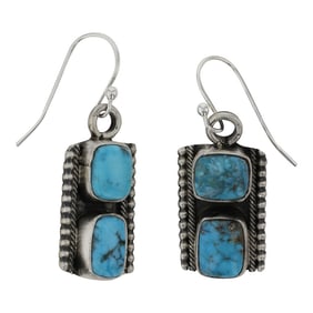 Danny Henio Navajo Kingman Turquoise Earrings
