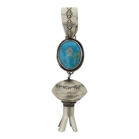 Selena Warner Navajo Blue Ridge Turquoise Blossom Pendant