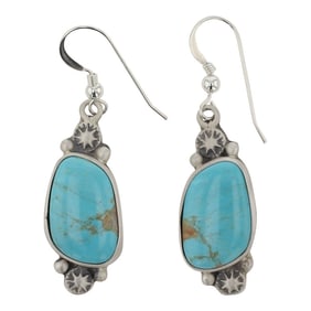 Burt Francisco Navajo Nevada Turquoise Earrings