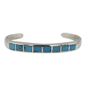 Navajo Kingman Turquoise Inlay Bracelet