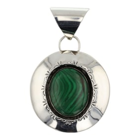 Navajo Malachite Shadowbox Pendant