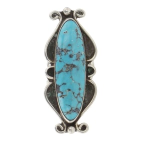 Navajo Compitos Turquoise Long Oval Ring