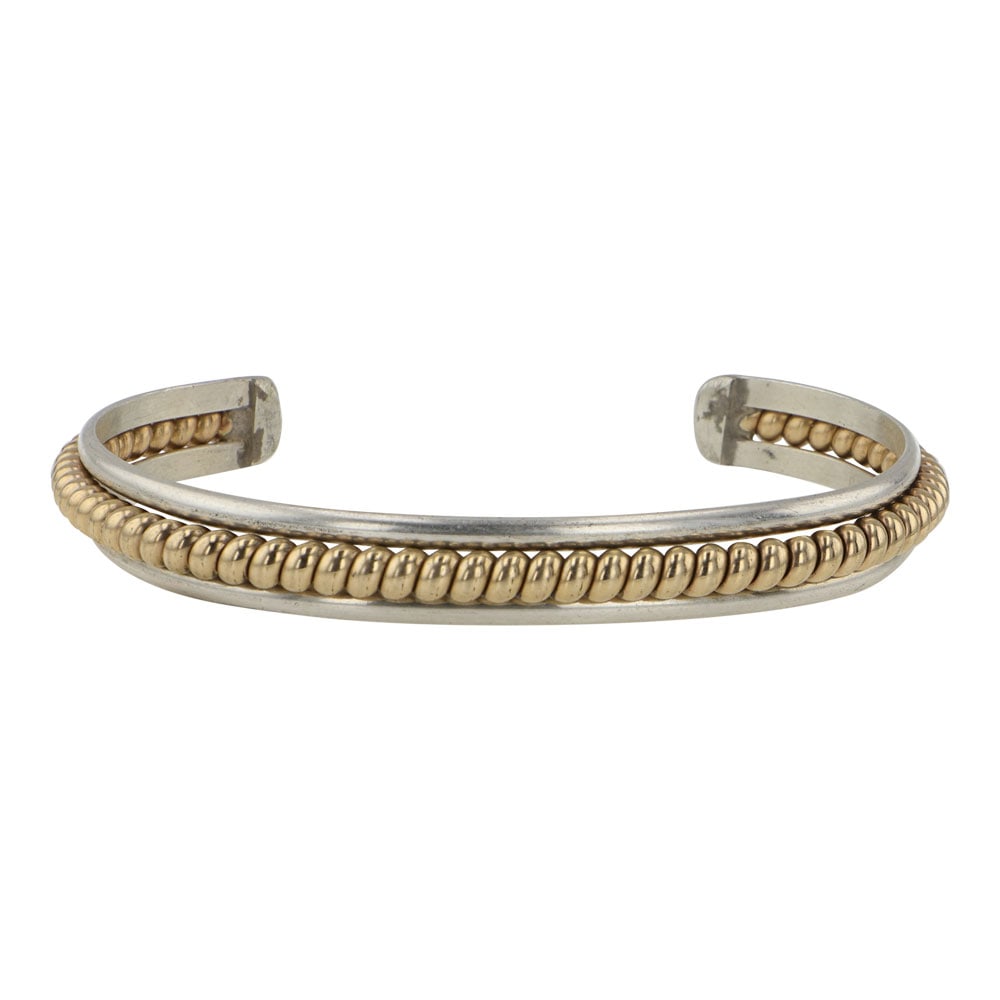 Navajo Sterling Silver & Gold Filled Cuff Bracelet (1 of 3)