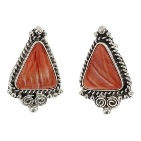 Eula Wyllie Navajo Spiny Oyster Earrings