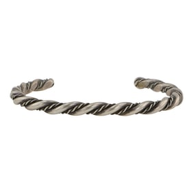 Navajo Plain Silver Twisted Wires Bracelet