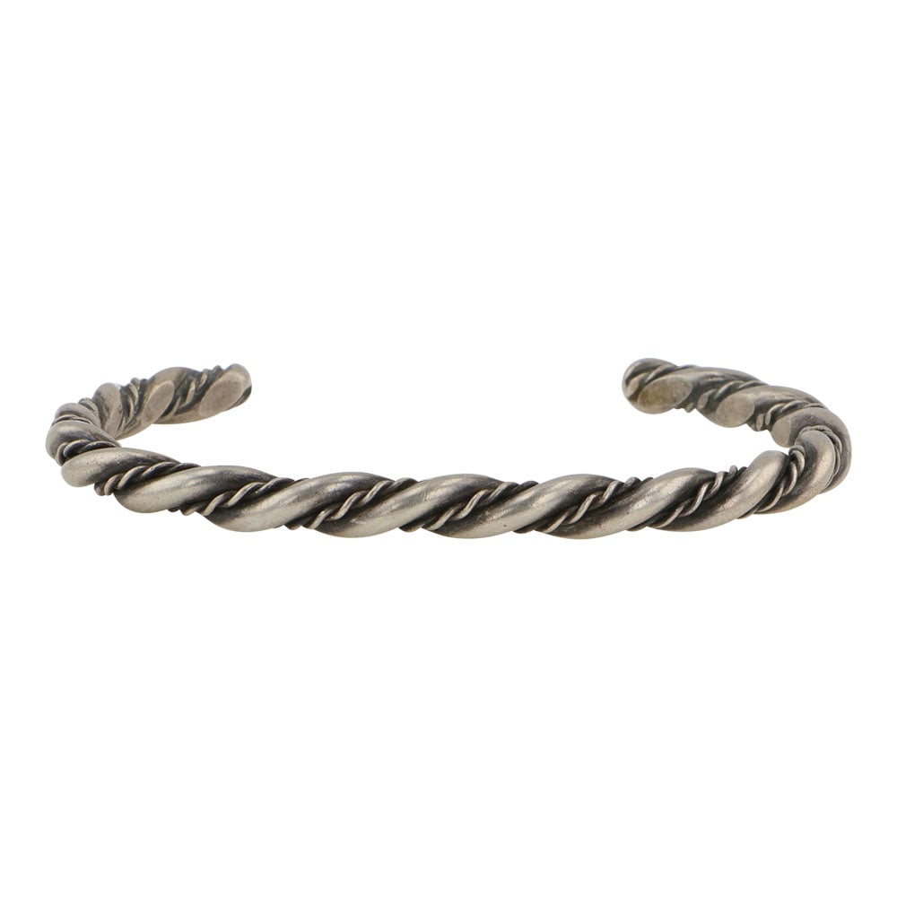 Navajo Plain Silver Twisted Wires Bracelet (1 of 3)